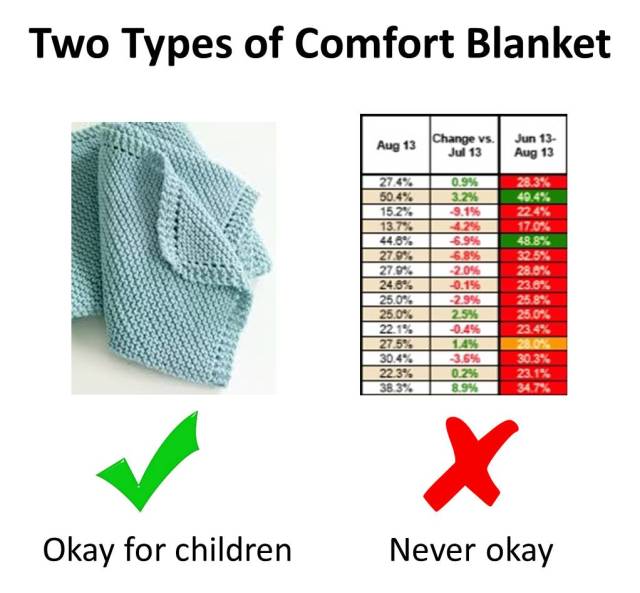 Two types of comfort blanket